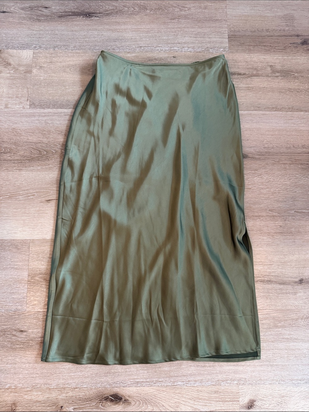 Old Navy Olive Satin Maxi Skirt